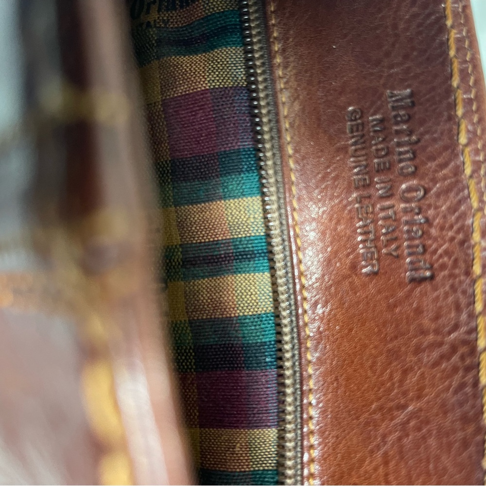 Marino Orlandi Vintage Leather brown Medium shoulder bag with gold tone accents - Picture 11 of 13
